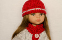Ubranko dla lalki Paola Reina srebrno-czerwone