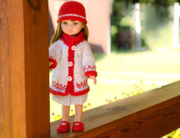Ubranko dla lalki Paola Reina srebrno-czerwone